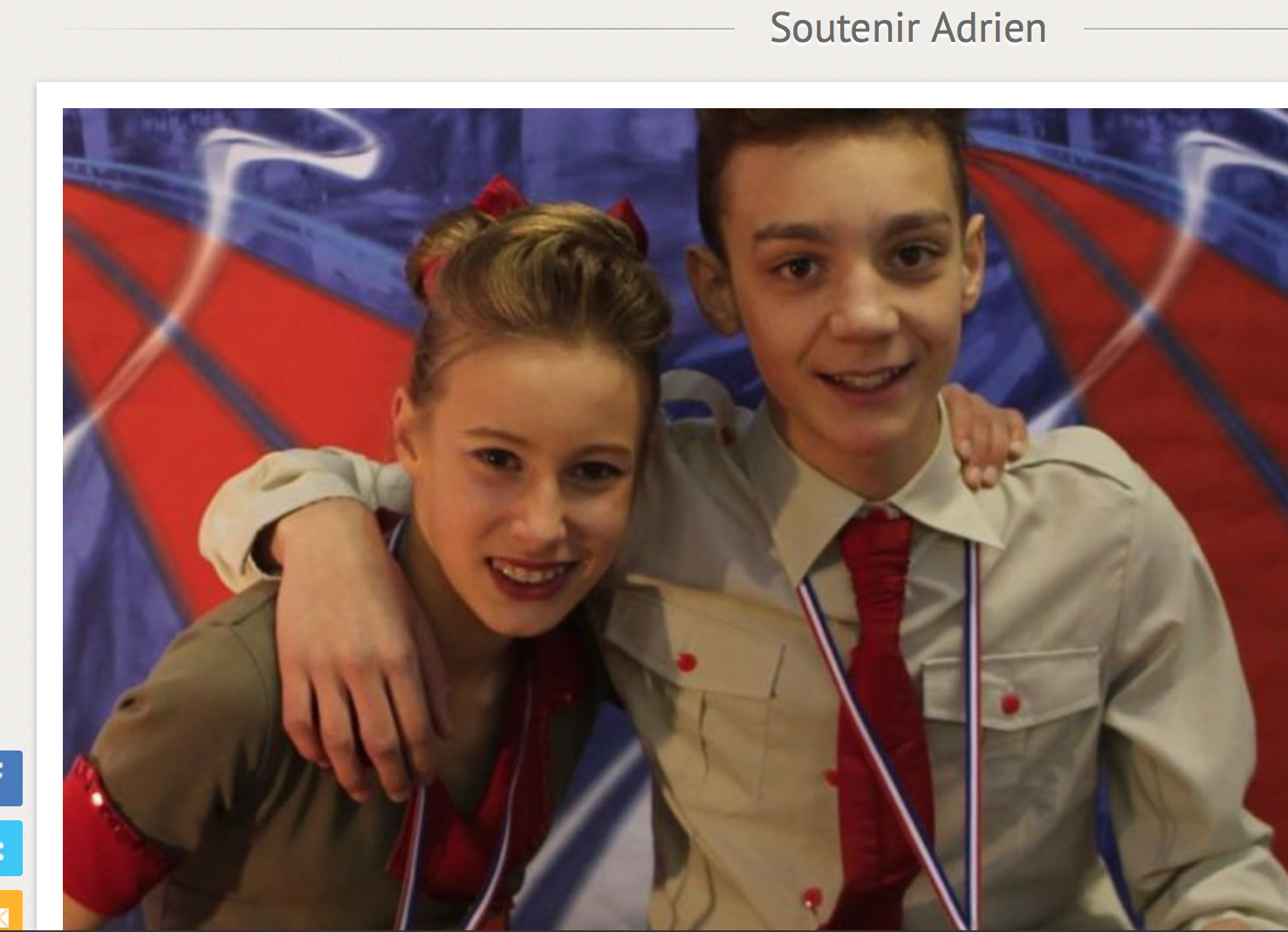 Support for very talented young icedancer: Adrien and Lila